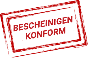 Stempel: Bescheinigen konform